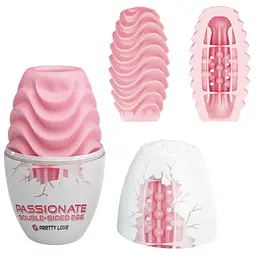 Мастурбатор яйце Pretty Love Passionate Double Sided Egg рожевий - мініатюра 2