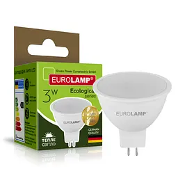 Лампочка Eurolamp LED SMD MR16 3W GU5.3 3000K 220V (LED-SMD-03533(P)) - мініатюра 2