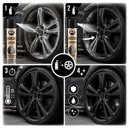 Автофарба для дисків рідка гума К2 COLOR FLEX 400 мл Чорна матова (L343CM) - мініатюра 2
