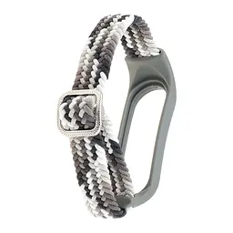 Ремінець Braided Buckle Enhanced Mi Band 3/4/5/6/7 Сірий Білий - мініатюра 2