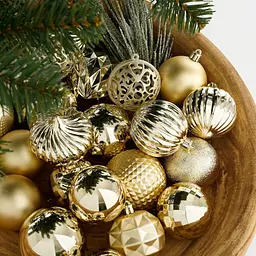 Комплект ялинкових прикрас Mica Decorations пластикові 6-7 см шампань 60 шт. (1182020) - мініатюра 3