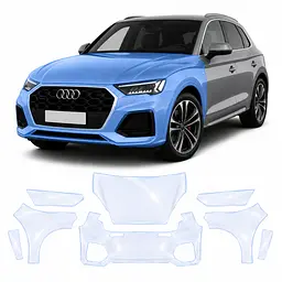 Антигравійна захисна бронеплівка за лекалами для Audi Q5 FY facelift 2021-2024 - передня частина авто (капот бампер крила))
