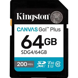 Карта пам'яті SDXC (UHS-1 U3) Kingston Canvas Go! Plus 64Gb class 10 A2 V30 (R200MB/s) - мініатюра 1