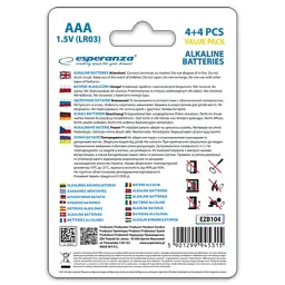 Батарейка Esperanza AAA LR03 Alkaline x 8 (EZB104) - мініатюра 4