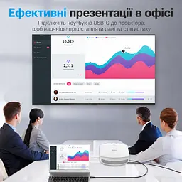 Відеокабель Vention CGYBF USB-C - DisplayPort 8K 60 Гц 1 м чорний (CGYBF) - мініатюра 10