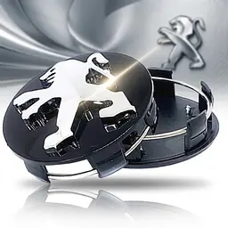 Ковпачки маточини на литі диски Peugeot 60 / 57 мм Чорні 1 шт (9639098380)