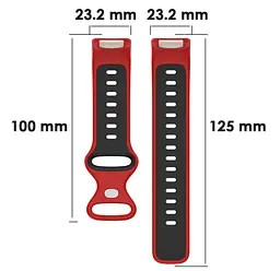 Силіконовий ремінець Primolux Sport для фітнес браслета Fitbit Charge 5/Charge 6 Red Black/розмір М - мініатюра 6