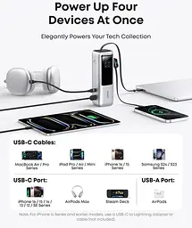 Портативний акумулятор Anker 25000mAh 165W PD Built-In Double USB-C Cables A1695H41 - мініатюра 7