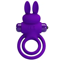 Ерекційне кільце Pretty Love Ring Bunny III 9.7х4.0 см фіолетовий - мініатюра 3