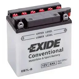 Мото акумулятор EXIDE CONVENTIONAL 6СТ-8Ah АзЕ 85А (EN) EB7L-B - мініатюра 2