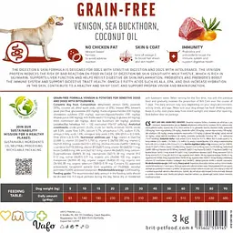 Сухий корм Brit Care Dog Grain-free Sensitive для собак з чутливим травленням, беззерновий з олениною, 3 кг - мініатюра 7