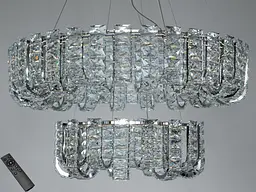 Розкішна кришталева підвісна LED-люстра для просторої вітальні Diasha 559/800+500CH, 138W, 7590 lm - мініатюра 2