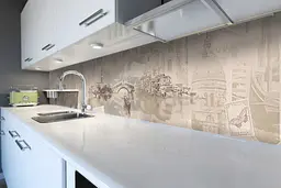 Кухонний фартух вінтажна Італія вінілова наклейка ретро Архітектура Бежевий 60х200 см Happy Pocket Z180881