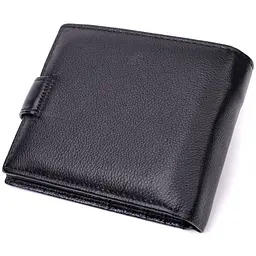 Чоловічий горизонтальний гаманець із натуральної шкіри ST Leather 22466 чорний - мініатюра 2
