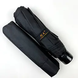 Жіноча складана парасолька механічна S&L 97 см чорна - мініатюра 5