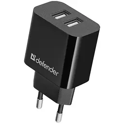 Зарядний пристрій 2xUSB 12W 2.1A UPC-21 +кабель microUSB, чорний Defender (83581) - мініатюра 7