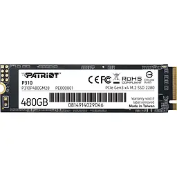 SSD накопичувач Patriot P310 480GB (P310P480GM28) [151779]