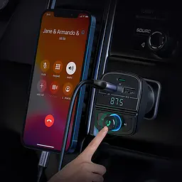 АЗП з FM-модулятором UGREEN CD229 FM&amp;Bluetooth Transmitter&amp;Car Charger + TF Slot Black - мініатюра 6