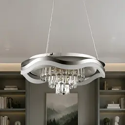 Світлодіодна люстра Splendid Ray C305/1+1 LED (CH) з кришталем, біло-золота, 40 Вт