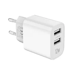 Зарядний пристрій мережевий MAKE 12W 2USB 2.4A White - мініатюра 6