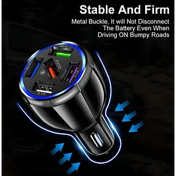 Автомобильное зарядное устройство DK 5USB Quick Charge 3.0 75W (BK-359) black - мініатюра 2