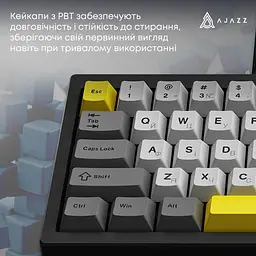 Клавіатура Ajazz AK650 Moon Yellow Switch USB UA Black/Grey/Yellow (AK650-MY-GWY) - мініатюра 2