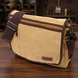 Практична сумка через плече для ноутбука 13" із щільного текстилю Vintage 22202 пісочний