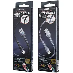 Дата кабель для заряджання REMAX RC-124a USB 2.0 — Type-C 2.4A (1м) Срібний - мініатюра 2