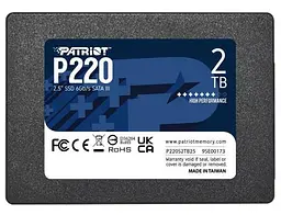 Диск накопитель SSD 2Tb PATRIOT P220 2.5" SATA3 (P220S2TB25) - мініатюра 2