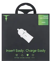 АЗУ T-PHOX Pocket 2.4A Dual USB white - мініатюра 2