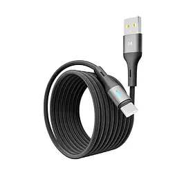 Кабель для заряджання та обміну даними Yoki YK-LE17 LED Series USB/Type C 60W 3A/20V 2 m Black - мініатюра 5