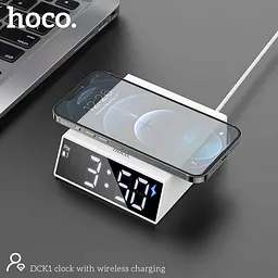 Годинник настільний з бездротовою зарядкою HOCO DCK1 Qi Charger 10 W - мініатюра 5