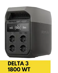 Зарядна станція EcoFlow Delta 3 (1024 Вт·год) 1800 Вт 4 євро розетки екофлоу x-boost 2700Вт(всплеск), швидка зарядка