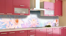 Кухонний фартух Легкість лотоса Пір'я ПВХ для декору 60х300 см Анотація Блакитний Happy Pocket Z183595 - мініатюра 3