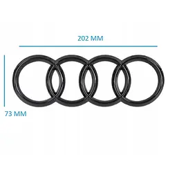 Емблема задня Audi Чорна Глянець 202х73 мм Плоска на скотчі (Завод) - мініатюра 2