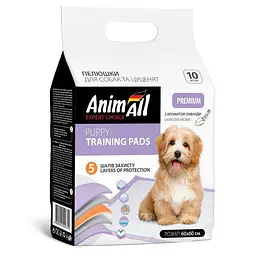Пелюшки AnimAll Puppy Training Pads для собак і цуценят з ароматом лаванди 60×60 см 10 шт