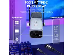 Мікрофон для ПК Fifine AmpliGame AM8T White (AM8TW) - мініатюра 6