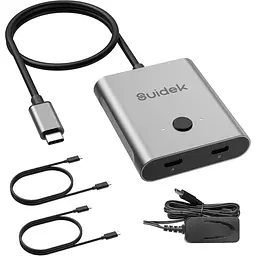 Перемикач USB C двоспрямований USB-C 8K 60 Гц 100 Вт з передаванням даних