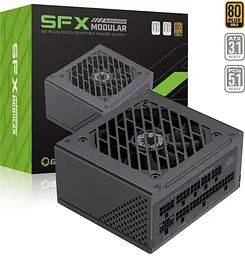 Блок живлення 650 Вт, GameMax GS-650G, чорний, SFX, модульний, 80+ золотистий, Active PFC, 9.2 см, 3xMolex/4xSATA/3x2+6-pin