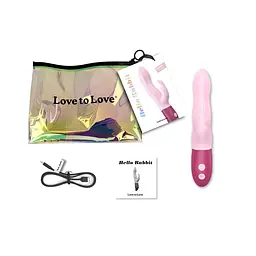 Вібратор-кролик Love To Love Hello Rabbit Rose з гнучким стовбуром і стимуляцією точки G, 2 мотори - мініатюра 6