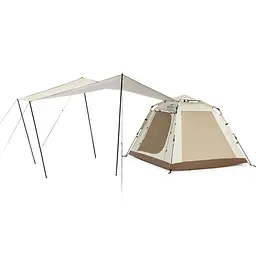 Намет тримісний із тентом для кемпінгу Naturehike Ango Picnic (CNK2450WS021) коричневий