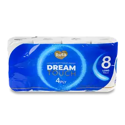 Папір туалетний Ruta Dream touch 8 рулонів білий  - мініатюра 2
