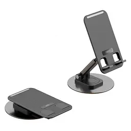 Настільний тримач XO C108 Small Disc Rotating 360° Metal Phone Holder Чорний - мініатюра 4