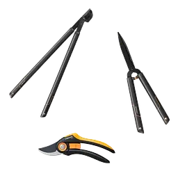 Комплект Fiskars для обрізки: секатор, ножиці для живоплоту та сучкоріз