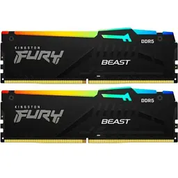 Модуль пам'яті для комп'ютера DDR5 16GB (2x8GB) 6000 MHz FURY Beast RGB Kingston Fury (ex.HyperX) (KF560C36BBEAK2-16)