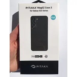 Оригінальний протиударний чохол для Samsung Galaxy S23 Plus (S916) Pitaka MagEZ MagSafe Case 3 Twill Black/Grey - мініатюра 2