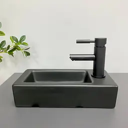 Умивальник VBI Komo L black matt накладний підвісний VBI-015615, Чорний матовий - мініатюра 5