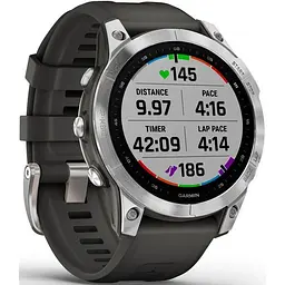 Смарт-годинник Garmin Fenix 7 Standard Edition Silver with Graphite Band 010-02540-00/01 [65359] - мініатюра 2