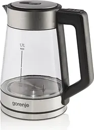 Електрочайник Gorenje 1.7 л 2 200 Вт скло нержавіюча сталь kuh0015380 - мініатюра 3