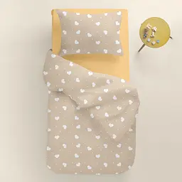 Комплект постільної білизни Cosas Cream hearts Підлітковий капучино (CreamHearts_El90-11Honey_155) - мініатюра 2